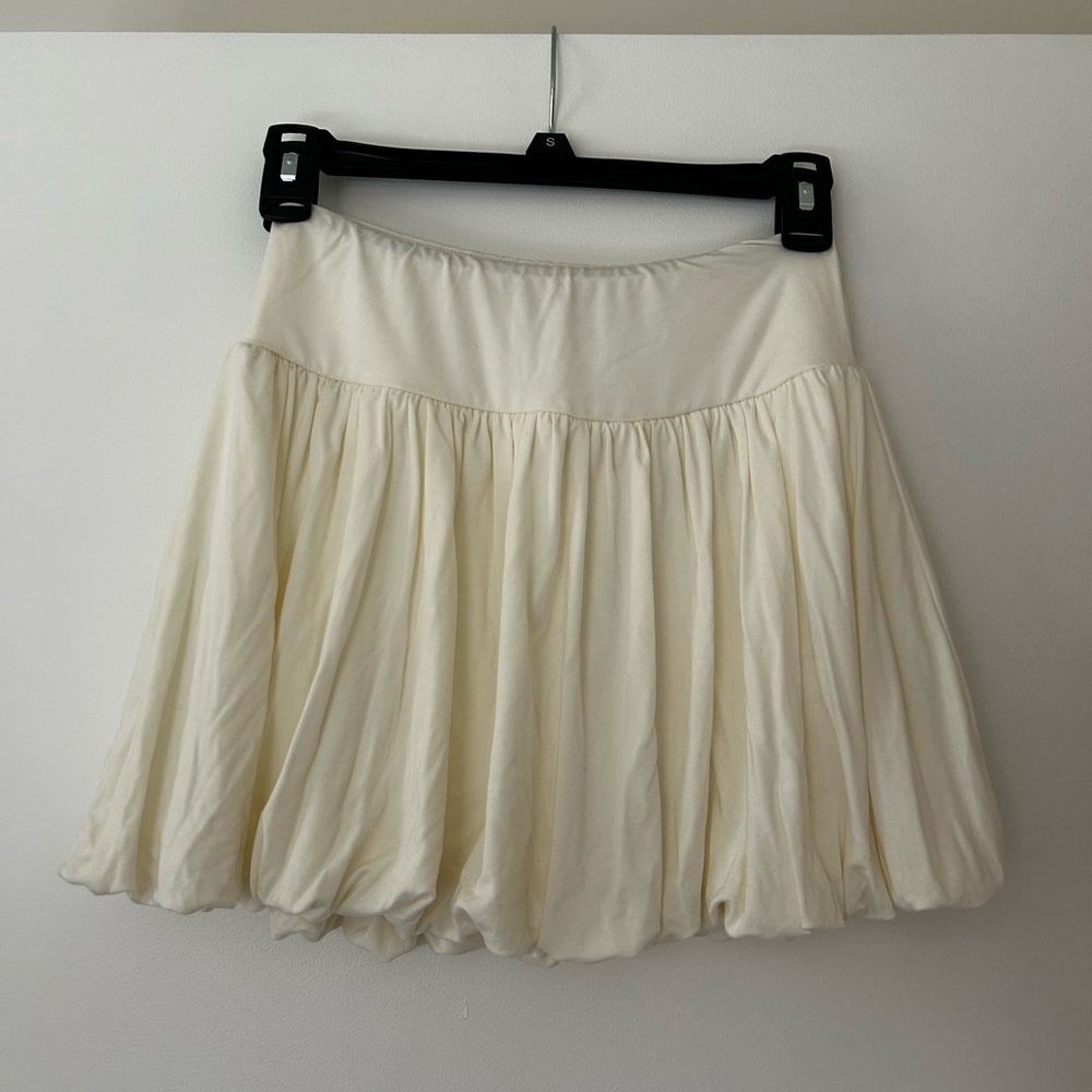 Women’s Cream White Bubble Skirt - Lightweight Flared Style